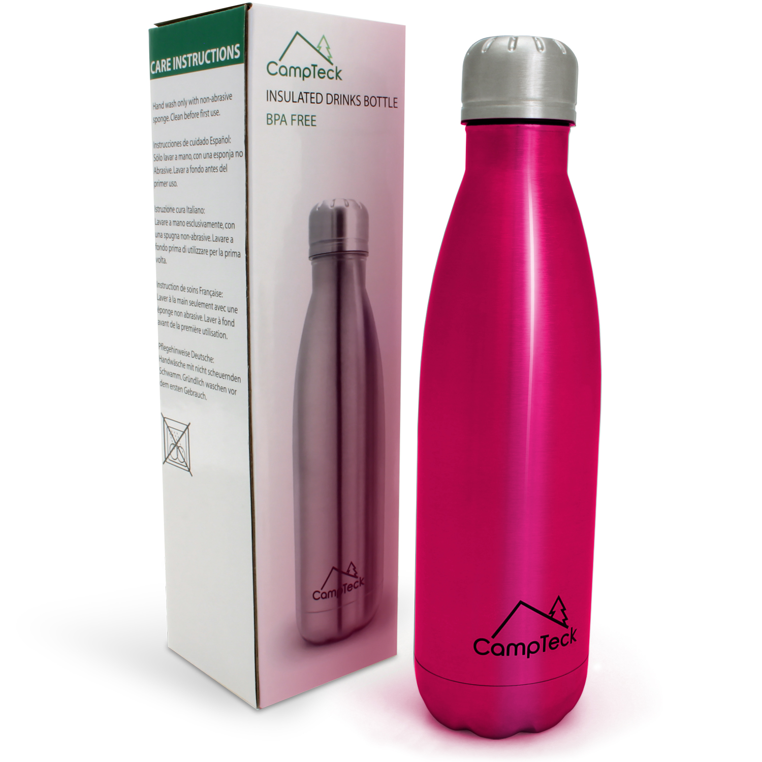 500ml Pink Thermo Edelstahl Wasserflasche Thermosflasche